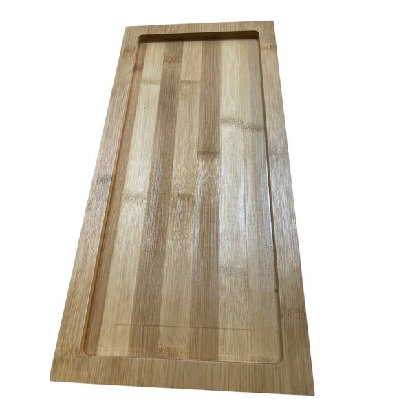 Temp-Tations by Tera Bamboo Serving Tray Set Floral Ceramic Insets - Picture 5 of 8